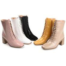 Womens Covva Tru Comfort Foam Inside Zip Stacked Heel Booties - trắng - Xem 5