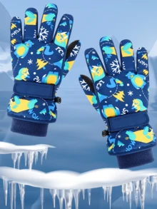 1入件 滑雪手套,保暖手套,卡通保暖手套,保暖雪地手套,可選擇多種顏色和尺寸