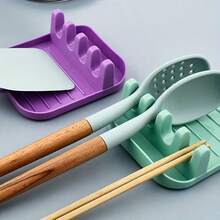 1 Pieza Descansador De Cucharas, Soporte De Utensilios De Cocina Para Cucharas, Cucharones, Tenacillas Para La Cocina, Soporte Para Tapa De Olla, Estante Para Espátula, Estante Para Utensilios De Cocina, Suministros Para Cocina - Morado - Ver 2