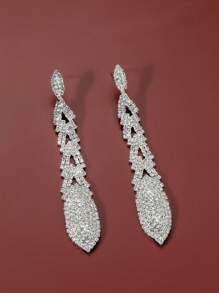 1 對時尚誇張女式水鑽耳釘,適合休閒佩戴、婚禮、假期、夜店和派對