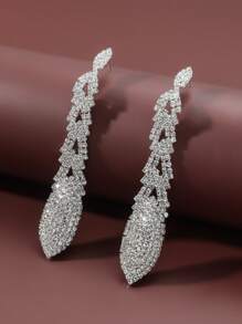 1 對時尚誇張女式水鑽耳釘,適合休閒佩戴、婚禮、假期、夜店和派對