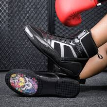 TOLLN Men's Professional Boxing Shoe High -Top Fight Shoe Fighting Contest Training Shoes Wrestling Shoes Fitness Boot - Black - View 7