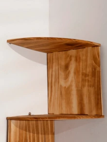 1Pc Corner Shelf Wooden Wall Hanging Shelves 4-Tier Corner Floating Shelves for Wall Easy-to-Assemble Wall Mount Corner Coffee Brown Shelves Corner Bookcase floating shelves corner shelves room decorations nursery decor shelves corner bookcase Coffee Brown Finish Wood Shelving for Bedroom Bathroom Living Room kitchen - Coffee Brown - View 7