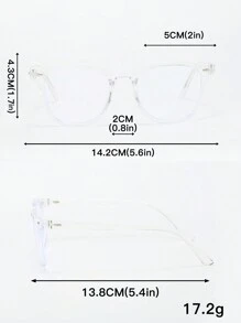 1 副女士经典简约方形塑料镜框透明镜片眼镜，适合日常佩戴 - 無色 - 查看 6