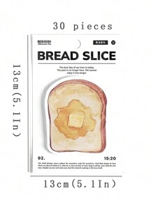 30 Sheets Bread & Coffee Themed Creative Ins Memo Pad, Students Can Use As Message Sticky Note Paper. Perfect As Student Rewards
