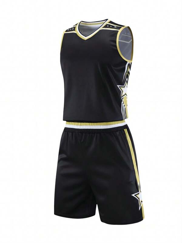 Men's Basketball Uniform Set, Sportswear For Competition And Training