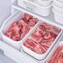 1pc Kitchen Refrigerator Fresh-keeping Box With Scale, Ice Powder & Food Ingredient Container, Lunch Box, Meat Storage Box - White - View 5