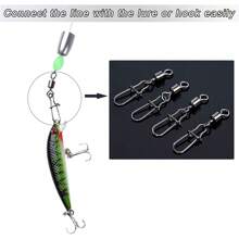 50入組連接器軸承滾動旋轉不鏽鋼扣緊魚鈎誘餌釣魚配件