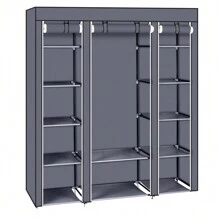 Penderie Organisateur de rangement portable pour armoire à vêtements 69" avec tissu non tissé Montage rapide et facile Extra solide et durable Beige - Gris - Voir 3