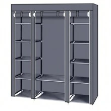 Penderie Organisateur de rangement portable pour armoire à vêtements 69" avec tissu non tissé Montage rapide et facile Extra solide et durable Beige - Gris - Voir 5