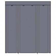 Penderie Organisateur de rangement portable pour armoire à vêtements 69" avec tissu non tissé Montage rapide et facile Extra solide et durable Beige - Gris - Voir 4