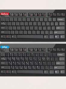 1pc Korean Matte Black And White Keyboard Stickers - Black and White - View 4