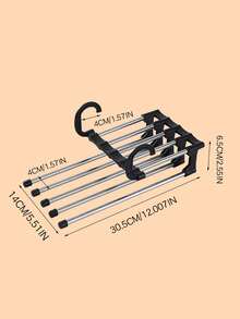 Percha Multifunción Para Pantalones Con Soporte Mágico Para Pantalones De Acero Inoxidable, Plegable, Para Colgar Vertical Y Horizontalmente - Rosa - Ver 2