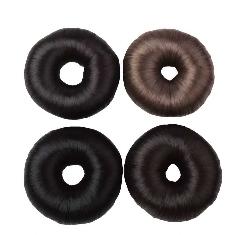 1pc Black Synthetic Hair Scrunchie For Daily Use - Black - View 1