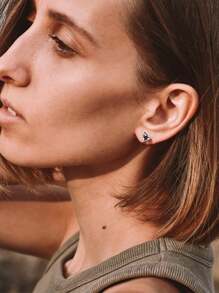 kuuioe 1 Miếng Tam giác Hình dạng Đinh tán tai Cho nam giới & NỮ , Hip-hop Phong cách , Tinh tế Đồ trang sức Đối với Mặc hàng ngày - màu đen - Xem 4