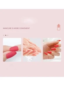 24pcs/box Short Ballet Style Matte Frosted Nail Art Adhesive Stickers - White - View 3