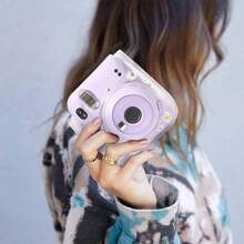 Camera Clear Case For Fujifilm Mini 12/11/9/8 Instant Camera With Adjustable Shoulder Strap -Transparent Daisy(Pattern Random), Perfect Best Funny Novelty & Gag Gifts - White - View 2