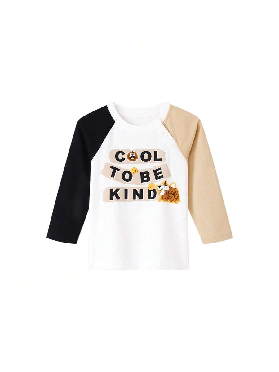 Annil Boys And Girls' Spring And Autumn Pure Cotton Round Neck Long Sleeve T-Shirt Black