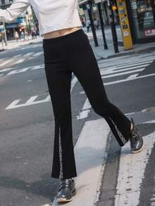 1入組舒服的女性黑色傘狀瑜珈褲