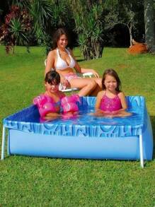 Piscina MOR 400 litros quadrada de montar - Azul - Visão 1