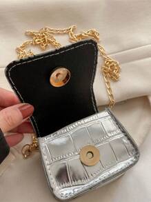 百搭简约设计纯色迷你女士斜挎包翻盖小中号新款时尚单肩包