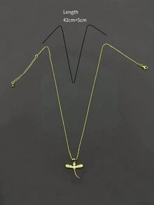 1個18k鍍金蜻蜓吊墜項鏈,鑲嵌立方氧化鋯,適合男女時尚可愛風格