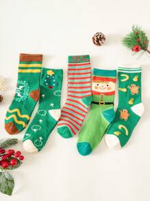 Năm Của Giáng sinh Loạt Trẻ em Vớ , Giáng sinh Phải có Hoạt hình In Vớ giữa bắp chân - Nhiều màu - Xem 1