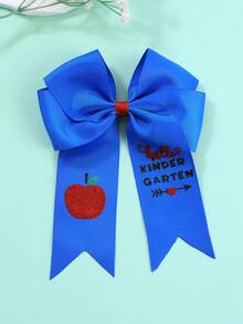 1pc/pack Onion Powder Printed Apple Blue Hair Clip - Multicolor - View 3