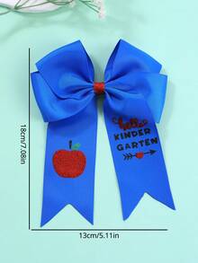 1pc/pack Onion Powder Printed Apple Blue Hair Clip - Multicolor - View 5