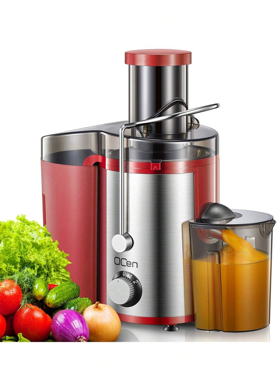 QCen Juicer Machine, 800W Centrifugal Juicer Extractor With Wide Mouth
