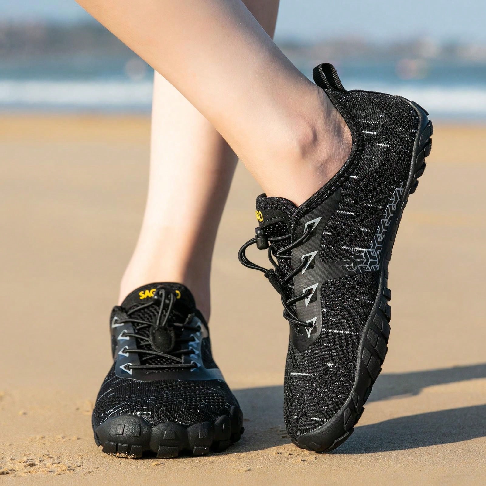 Séchage Rapide Chaussures Pieds Nus IQYU Femme - Maille Respirante - Antidérapantes - Chaussures Aquatiques Séchage Rapide