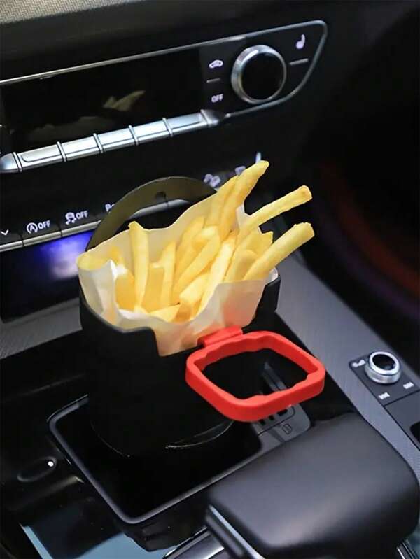 Maximize Your Car Storage with this Multifunctional French Fries Cup Holder, Ketchup Tray, Key