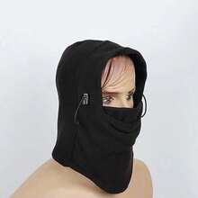 1pc Men's Winter Cycling Cap With Ear Protection, Warm Fleece Hat For Outdoors - Black - View 3