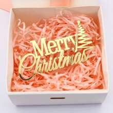 1入組加厚亞克力聖誕快樂蛋糕插件,適用於聖誕派對用品