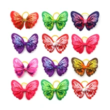 5/10 件寵物髮帶,隨機顏色小狗頭帶,蝴蝶設計狗髮飾,適合博美犬泰迪 - 彩色 - 查看 3