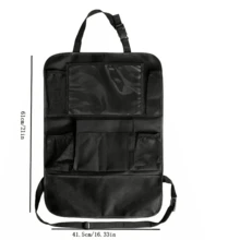 2pcs/pack Foldable Car Backseat Storage Bag - 10 Multi-functional Compartments - Perfect Car Interior Accessory - Black - View 3