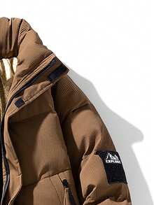 男士石墨烯加厚工作戶外保暖外套，防風外套 - 棕色 - 查看 4