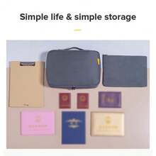 LLANO Llano Large Capacity Waterproof Home Portable Document Bag Multifunctional Office Travel Passport Card File Folder Handbag,Room,Home,Bedroom,Bathroom,House,Pink Room,Living Room Decor,Travel Stuff,Gift Bag,Gifts For Mom,Dad,Men,Friends,Teacher,Birthday,Wedding,Desk,Shelves,Accessories,Gift Boxes,Funny Gift,Storage - Blue - View 3