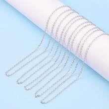 10入組流行2mm不銹鋼十字/o設計鍊條項鍊,適用於diy珠寶製作 - 銀色 - 查看 6