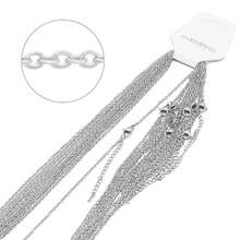 10入組流行2mm不銹鋼十字/o設計鍊條項鍊,適用於diy珠寶製作 - 銀色 - 查看 7