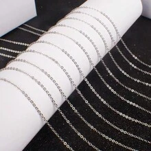 10入組流行2mm不銹鋼十字/o設計鍊條項鍊,適用於diy珠寶製作 - 銀色 - 查看 9