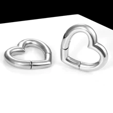 1 件装不锈钢心形耳坠耳塞挂钩适用于拉长耳垂耳塞时尚穿孔身体首饰