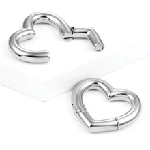 1 件装不锈钢心形耳坠耳塞挂钩适用于拉长耳垂耳塞时尚穿孔身体首饰