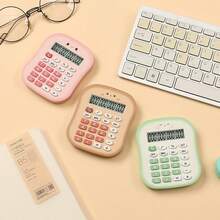 1pc Cute Cartoon Green Mini Calculator - Green - View 3