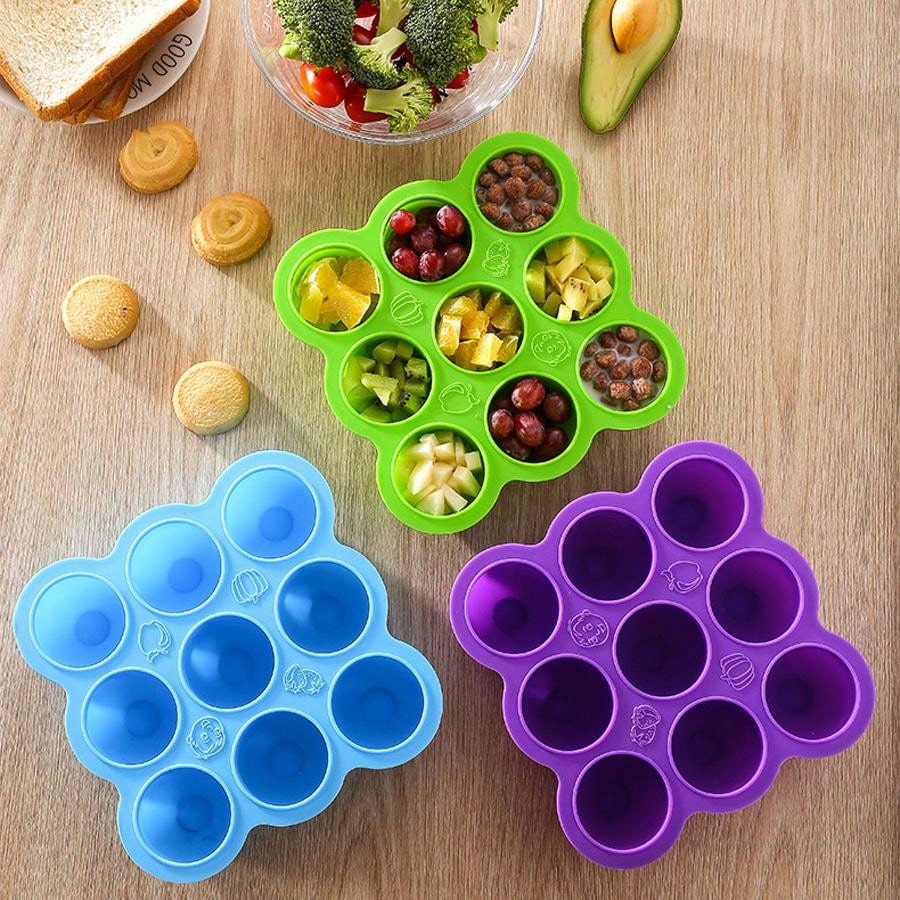 9 cavity Food grade Silicone Freezer Tray With Lid For Homemade Baby 9-cavity-food-grade-silicone-freezer-tray-with-lid-for-homemade-baby
