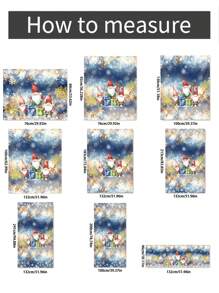 1pc Christmas Theme Digital Print Window Curtain - Multicolor - View 2