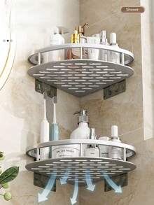 Silver Triangle Shaped Storage Rack - Silver - View 3