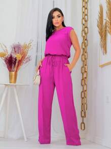 Women Two-piece Outfits - Rose Red - View 3