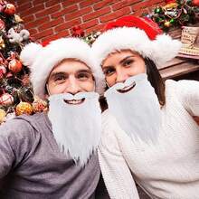 聖誕老人白色胡子,聖誕節用品和裝飾,新年快樂,2023聖誕禮物 - 白色 - 查看 3