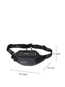 胸包腰包迷你運動肩包手機袋反光背包休閒時尚功能性男女包,適用於騎行,远足,上班,旅行 - 黑色 - 查看 6